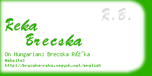 reka brecska business card